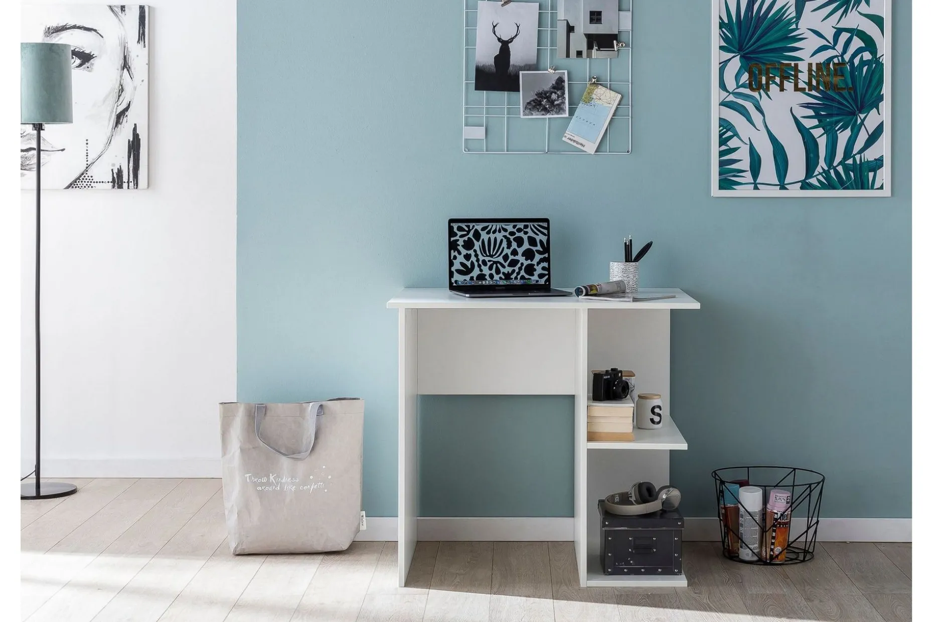 Farleys Skrivbord 82 cm med Förvaring Hyllor
