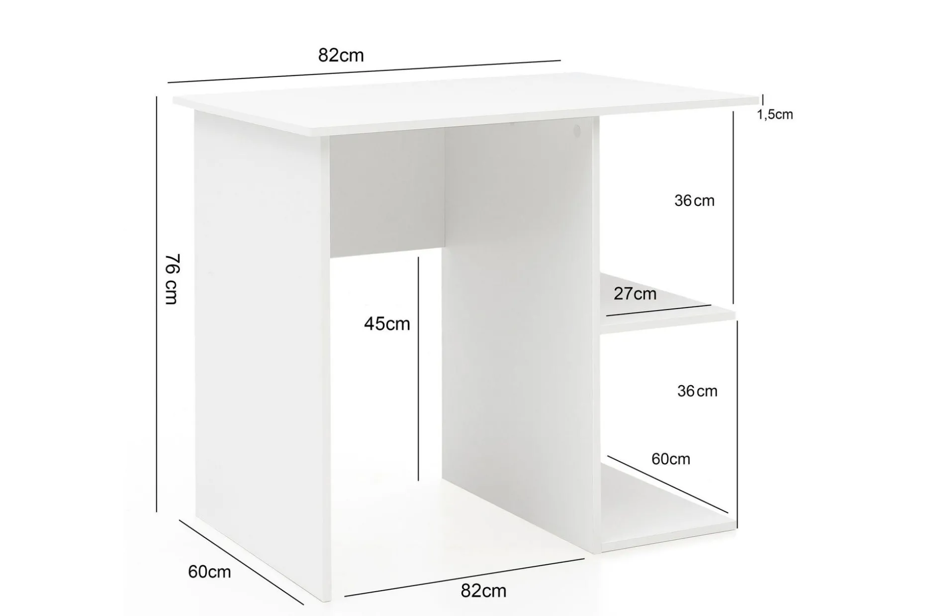 Farleys Skrivbord 82 cm med Förvaring Hyllor