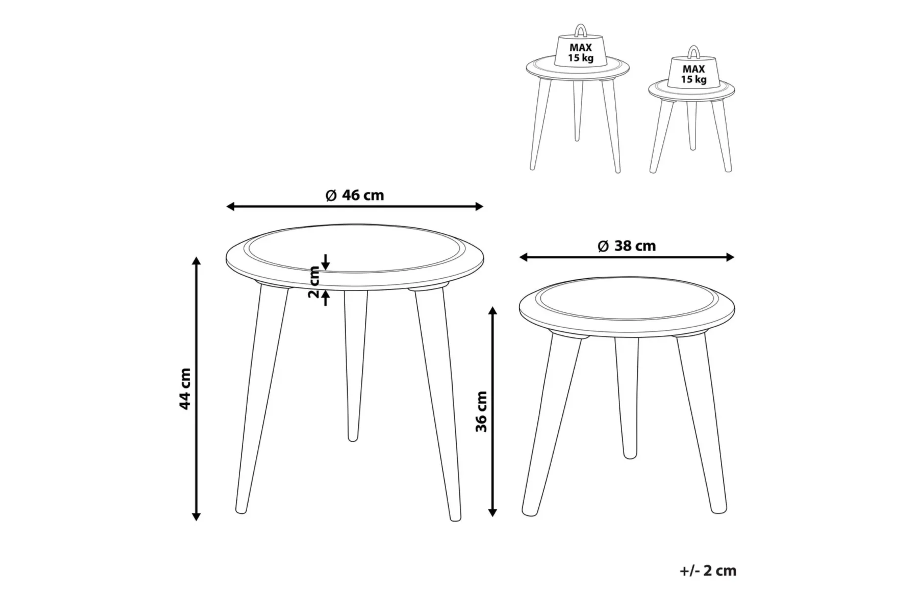 Fievel Satsbord 46 cm
