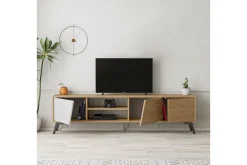Fiona Tv-bänk 180x35,6 cm Brun/Vit