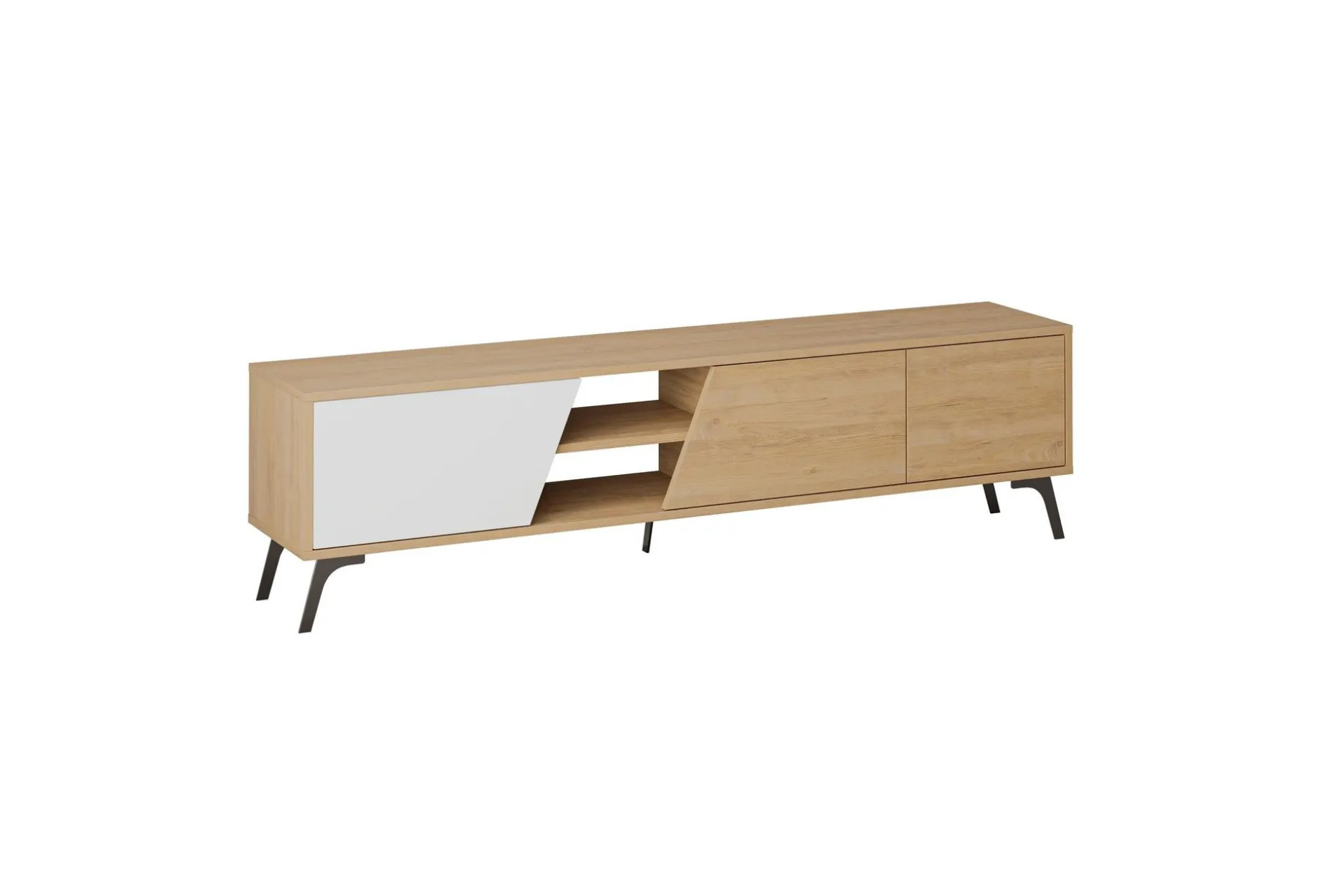 Fiona Tv-bänk 180x35,6 cm Brun/Vit