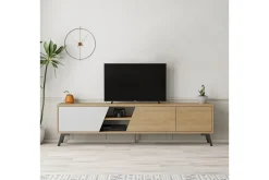 Fiona Tv-bänk 180x35,6 cm Brun/Vit