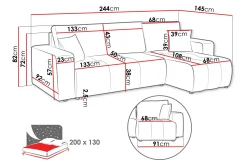 Flo Bäddsoffa med Divan 3-sits