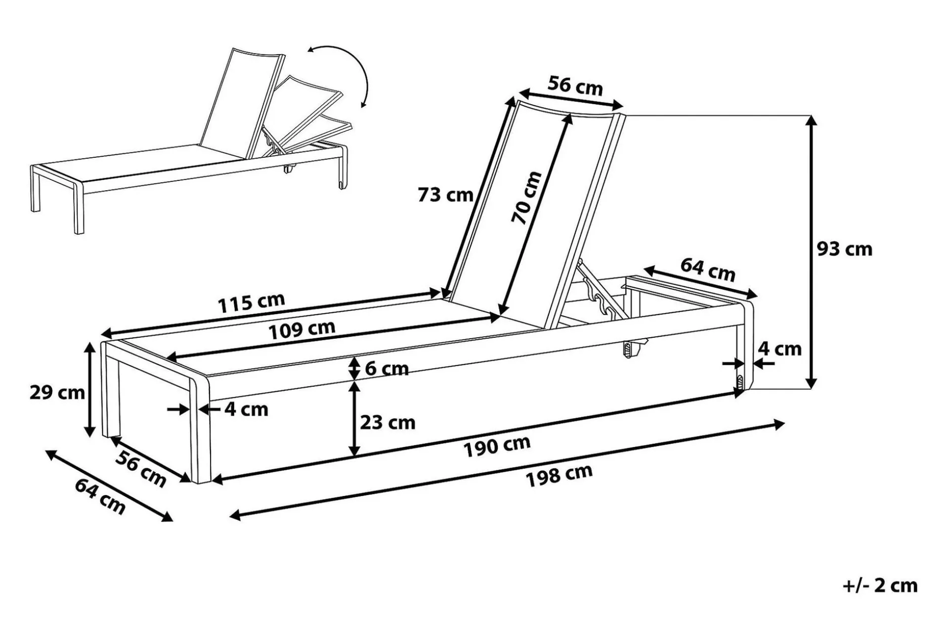 Fossato Solsäng 64|198 cm