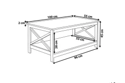 Fostia Soffbord 100 cm med Förvaring Hylla