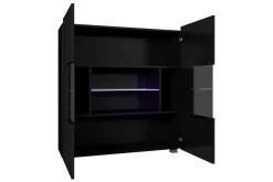 Frick Vitrinskåp Vit LED Belysning 35 cm djup 100 cm bred 107 cm hög Ljust Trä Ek Glas