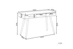 Frisange Skrivbord 120 cm med Förvaring 2 Lådor + Hylla