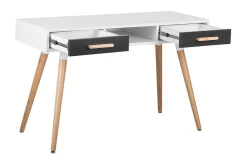 Frisange Skrivbord 120 cm med Förvaring 2 Lådor + Hylla