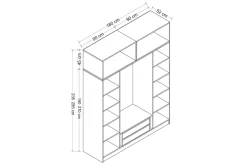 Fruitland Garderob 180 cm