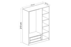 Fruitland Garderob 135 cm
