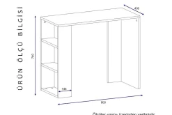 Furny Home Skrivbord 90 cm med Förvaring Hylla