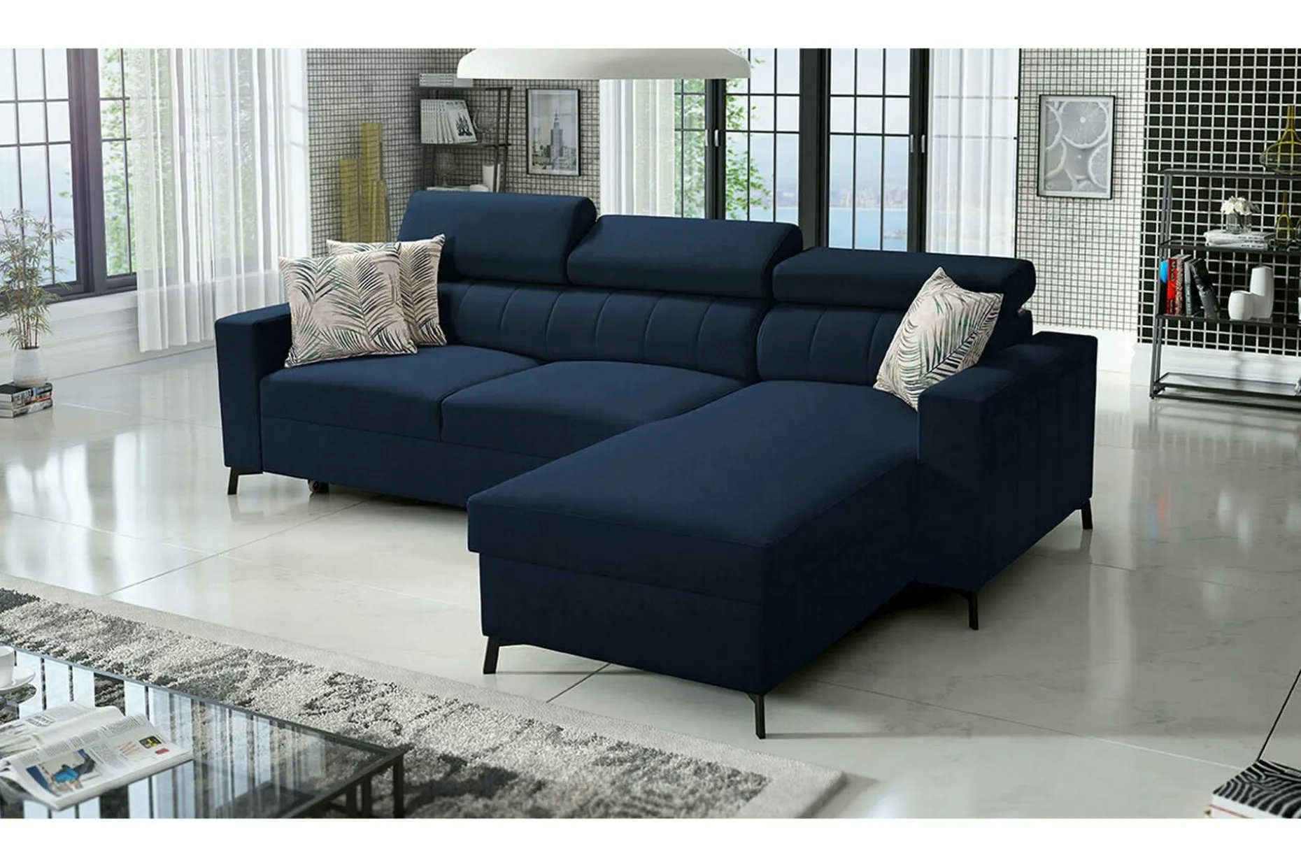 Galbally 3-sits Hörnbäddsoffa Dark blue