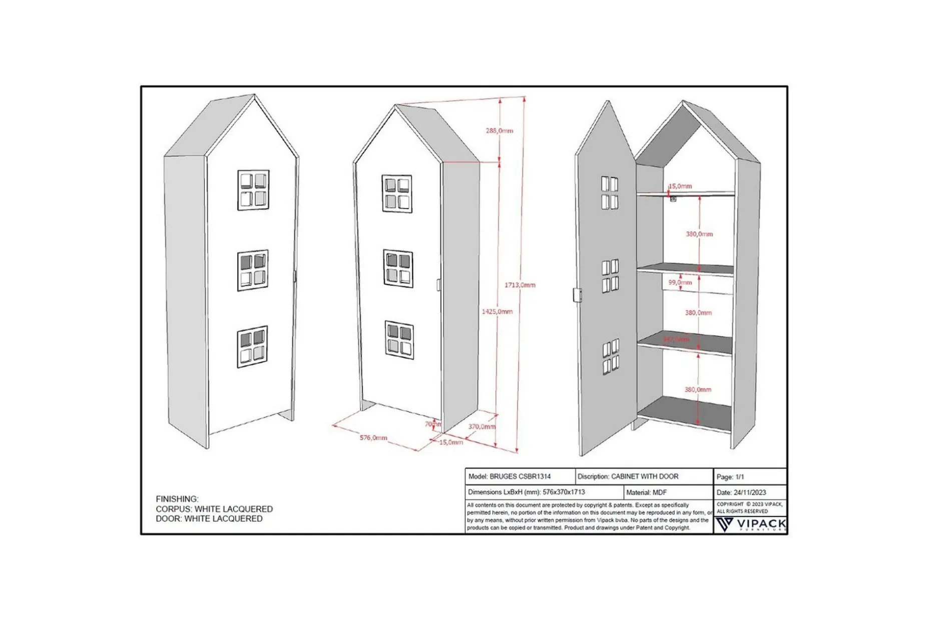 Garderob Casami Brygge Vit