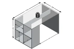 Gent Skrivbord 117 cm med Förvaring Hyllor