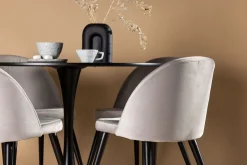 Glade Matgrupp 100 cm Rund med 4 Velvet stolar