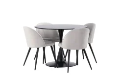 Glade Matgrupp 100 cm Rund med 4 Velvet stolar