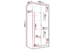 Gudelia Garderob 102x216 cm