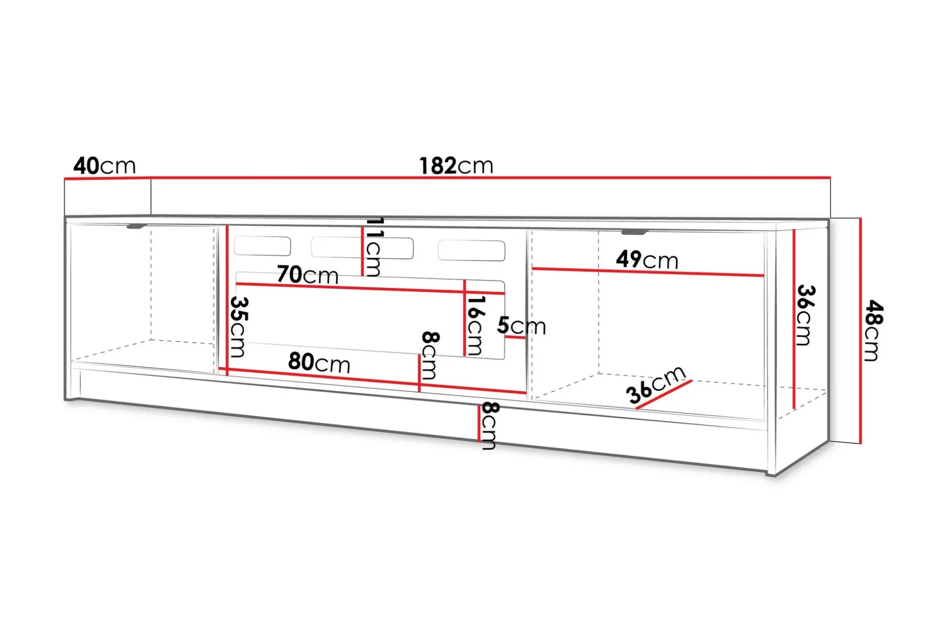 Gudelia Tv-bänk 182 cm