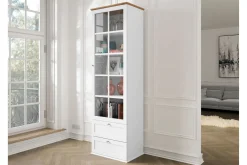 Hammerdal Vitrinskåp 43 cm djup 62 cm bred 201 cm hög Ljust Trä Glas