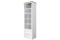 Hammerdal Vitrinskåp 43 cm djup 62 cm bred 201 cm hög Ljust Trä Glas