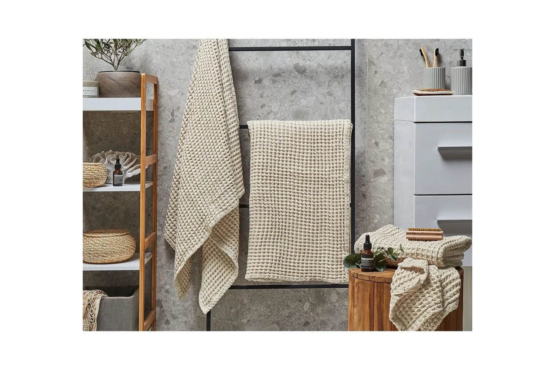 Handduk Areora set om 4 Beige
