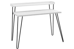 Haven Skrivbord 114 cm med Förvaring Hylla Vit/Svart