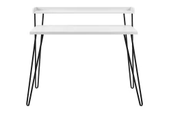 Haven Skrivbord 114 cm med Förvaring Hylla Vit/Svart