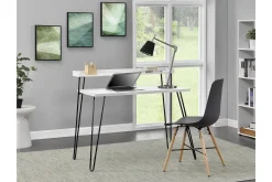 Haven Skrivbord 114 cm med Förvaring Hylla Vit/Svart