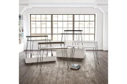 Haven Skrivbord 114 cm med Förvaring Hylla Vit/Svart