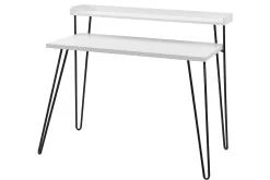 Haven Skrivbord 114 cm med Förvaring Hylla Vit/Svart