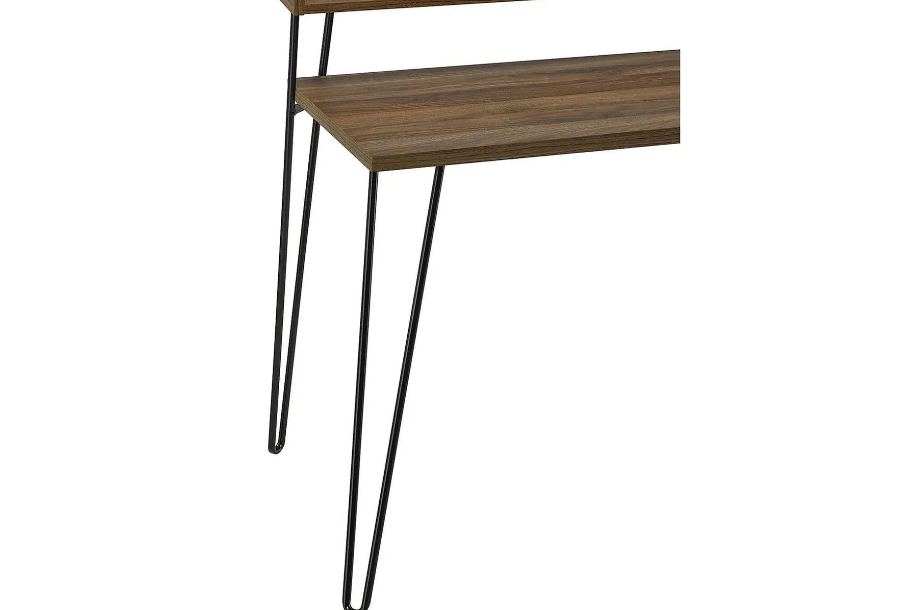 Haven Skrivbord 114 cm med Förvaring Hylla Valnötsbrun/Svart