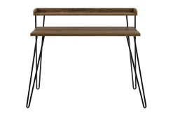 Haven Skrivbord 114 cm med Förvaring Hylla Valnötsbrun/Svart