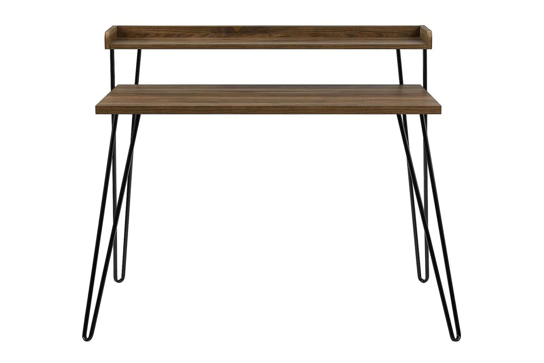 Haven Skrivbord 114 cm med Förvaring Hylla Valnötsbrun/Svart