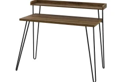Haven Skrivbord 114 cm med Förvaring Hylla Valnötsbrun/Svart