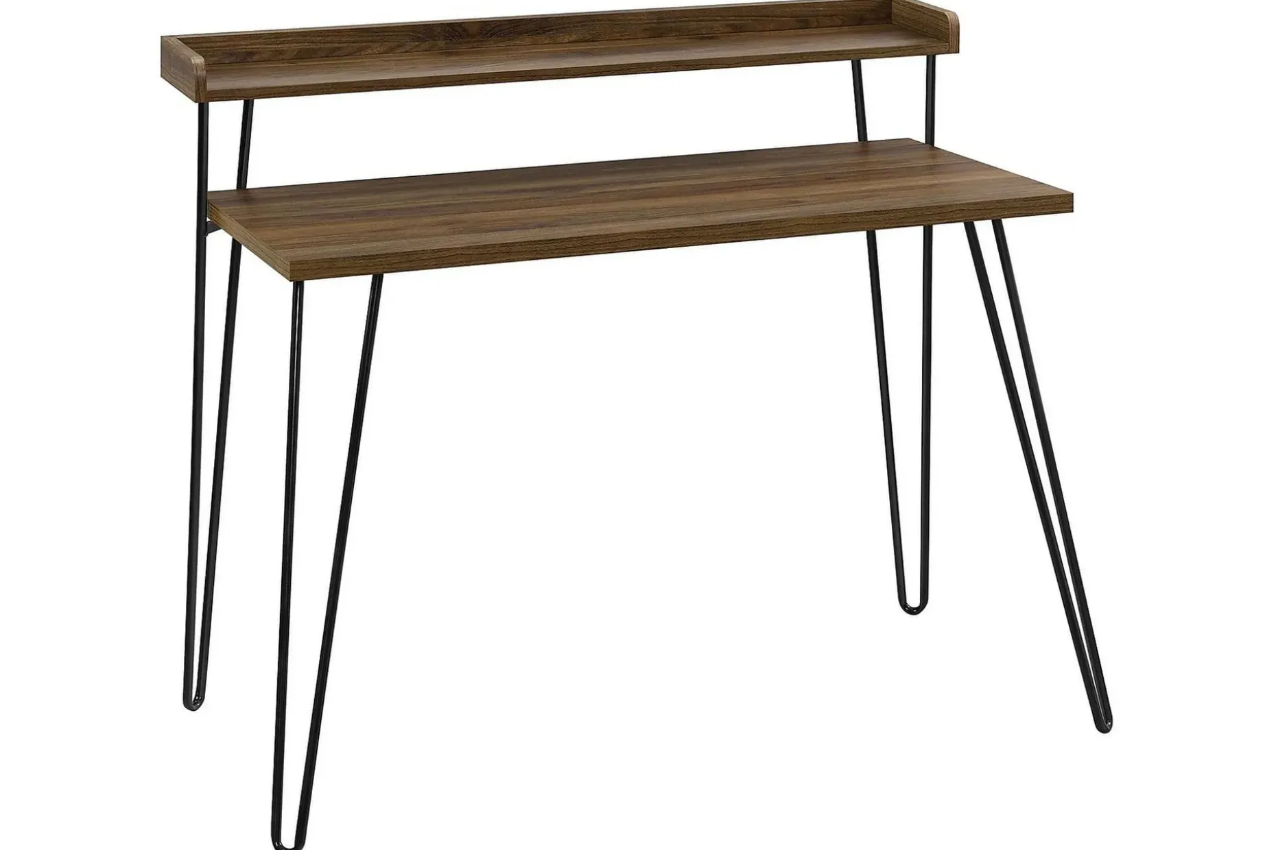 Haven Skrivbord 114 cm med Förvaring Hylla Valnötsbrun/Svart
