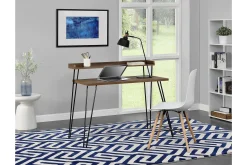 Haven Skrivbord 114 cm med Förvaring Hylla Valnötsbrun/Svart