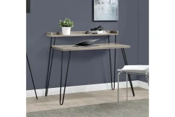 Haven Skrivbord 114 cm med Förvaring Hylla Grå/Svart