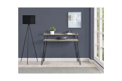 Haven Skrivbord 114 cm med Förvaring Hylla Grå/Svart