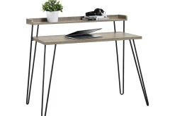 Haven Skrivbord 114 cm med Förvaring Hylla Grå/Svart