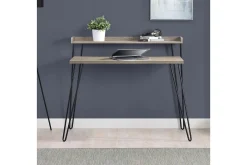 Haven Skrivbord 114 cm med Förvaring Hylla Grå/Svart