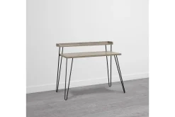 Haven Skrivbord 114 cm med Förvaring Hylla Grå/Svart