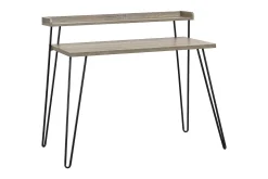 Haven Skrivbord 114 cm med Förvaring Hylla Grå/Svart