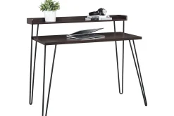 Haven Skrivbord 114 cm med Förvaring Hylla Espresso/Svart