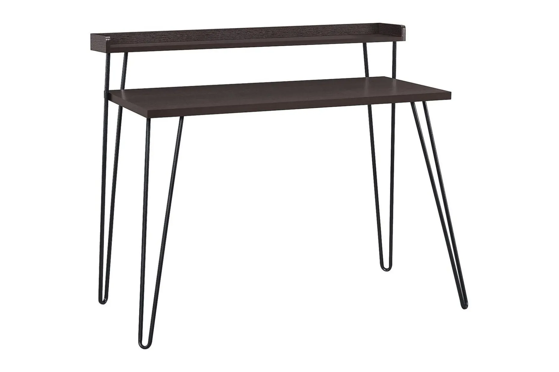 Haven Skrivbord 114 cm med Förvaring Hylla Espresso/Svart