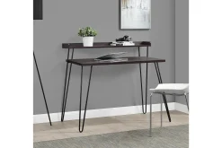 Haven Skrivbord 114 cm med Förvaring Hylla Espresso/Svart