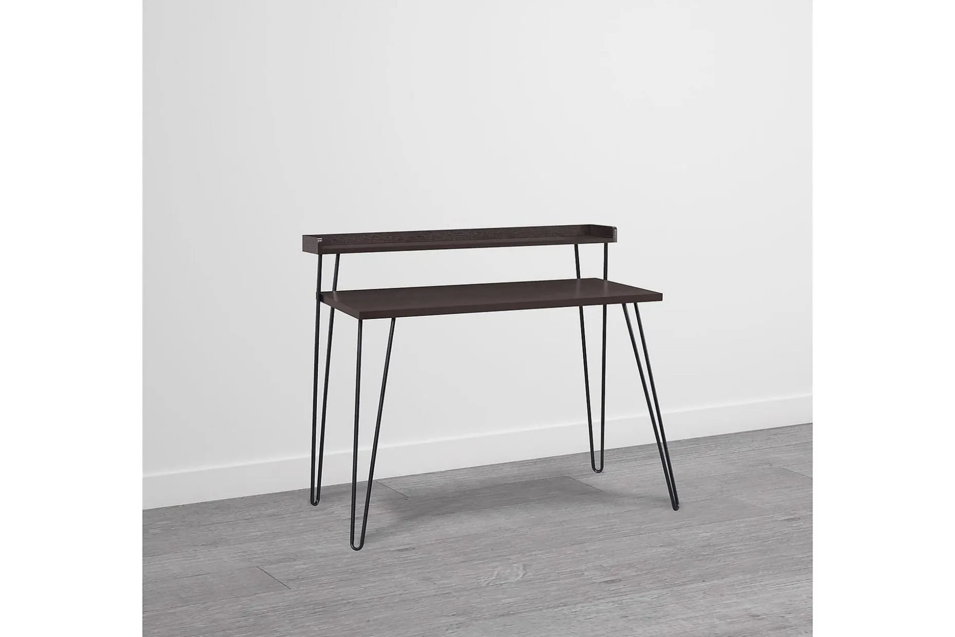 Haven Skrivbord 114 cm med Förvaring Hylla Espresso/Svart