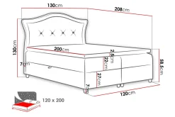 Hestra Kontinentalsäng 120x200 cm LED-belysning