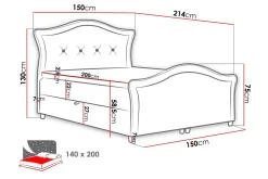 Hestra Lux Kontinentalsäng 140x200 cm LED-belysning