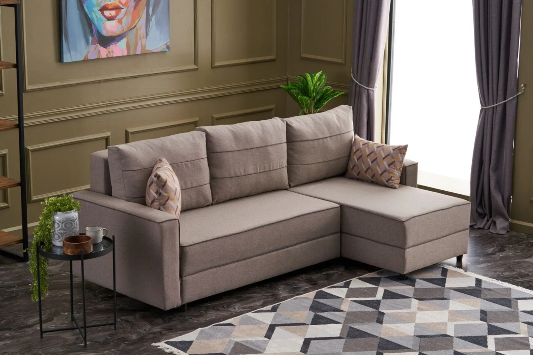 Highbank Bäddsoffa m. Divan 4-sits 200x150