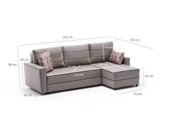 Highbank Bäddsoffa m. Divan 4-sits 200x150
